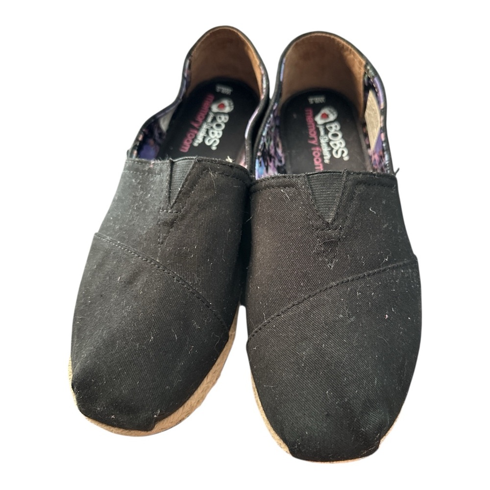 Skechers Black Canvas Slip-ons
